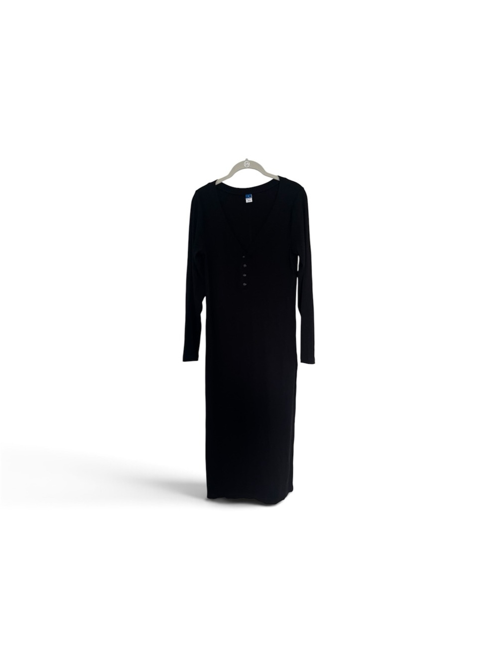 Old Navy black ribbed Henley dress